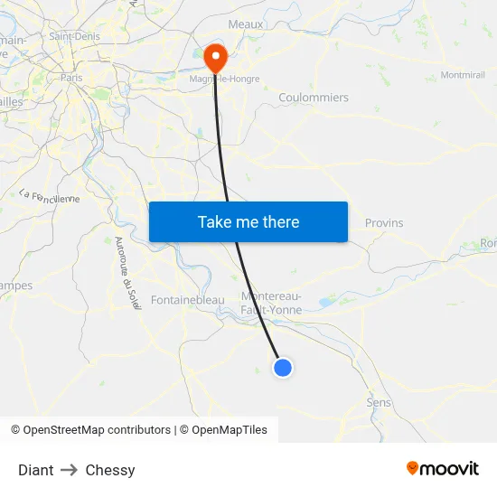 Diant to Chessy map