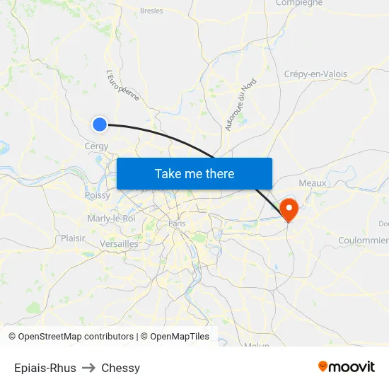 Epiais-Rhus to Chessy map