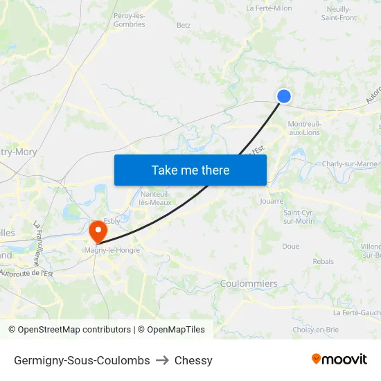 Germigny-Sous-Coulombs to Chessy map