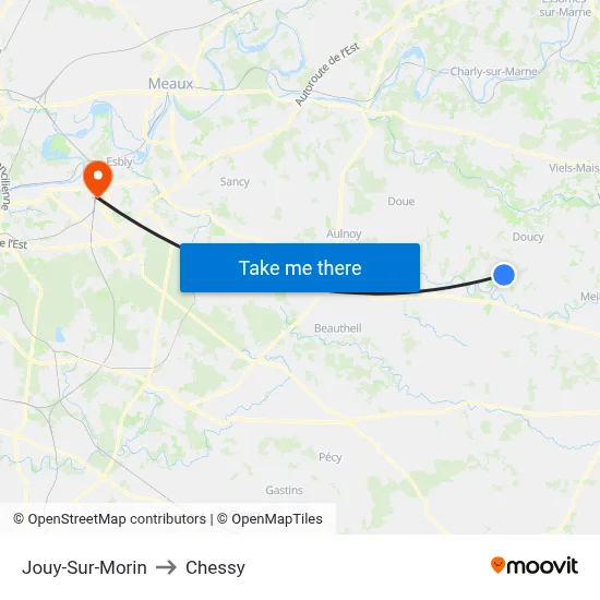 Jouy-Sur-Morin to Chessy map