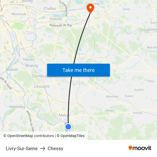 Livry-Sur-Seine to Chessy map