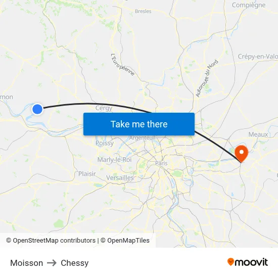 Moisson to Chessy map