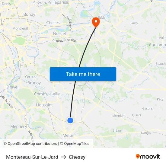 Montereau-Sur-Le-Jard to Chessy map