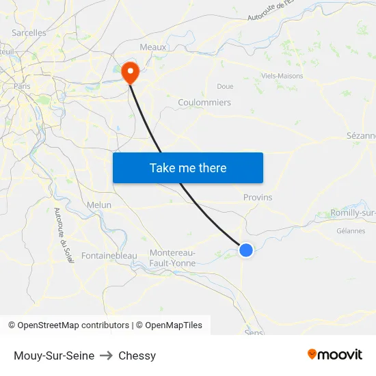 Mouy-Sur-Seine to Chessy map