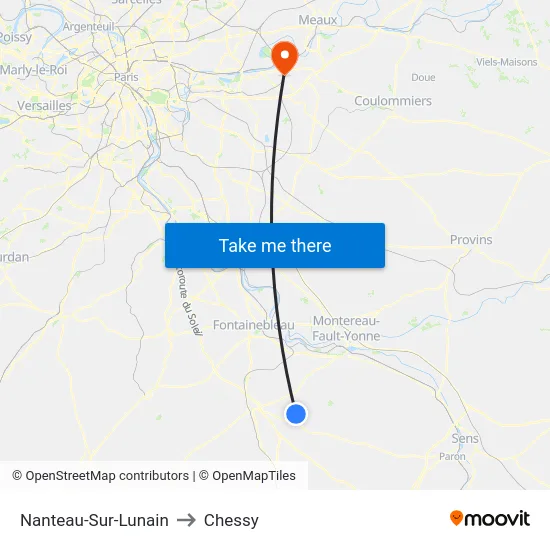 Nanteau-Sur-Lunain to Chessy map