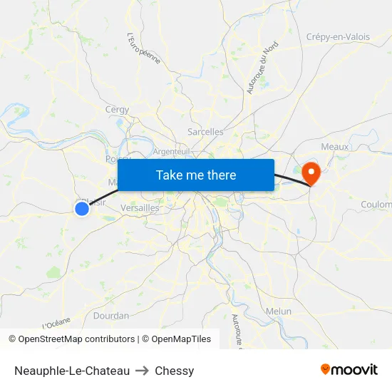 Neauphle-Le-Chateau to Chessy map