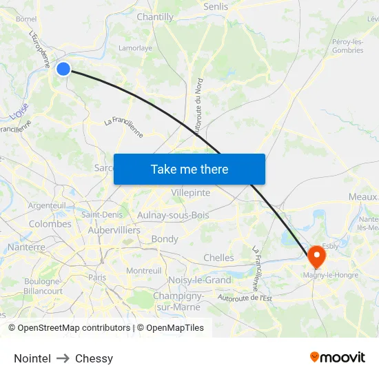 Nointel to Chessy map