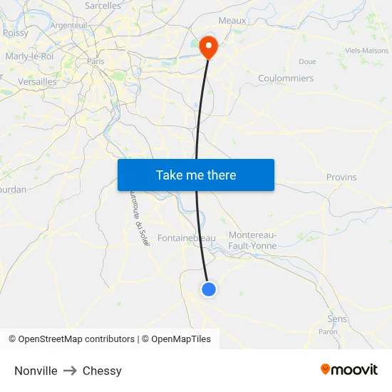 Nonville to Chessy map