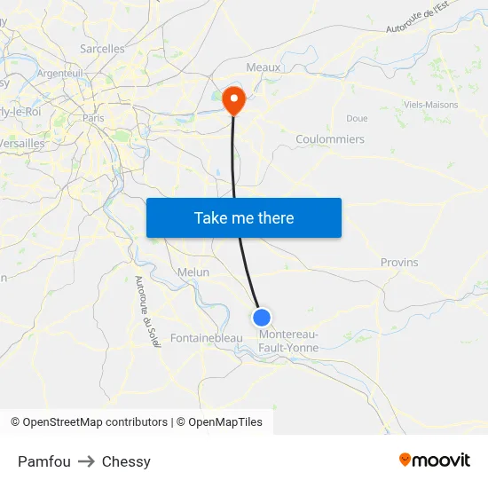 Pamfou to Chessy map