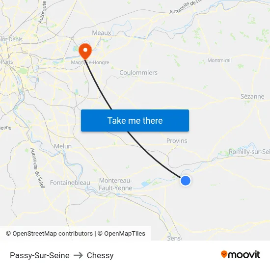 Passy-Sur-Seine to Chessy map