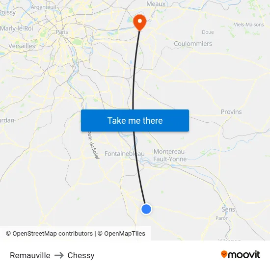 Remauville to Chessy map