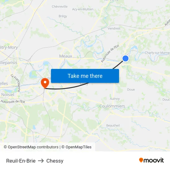 Reuil-En-Brie to Chessy map