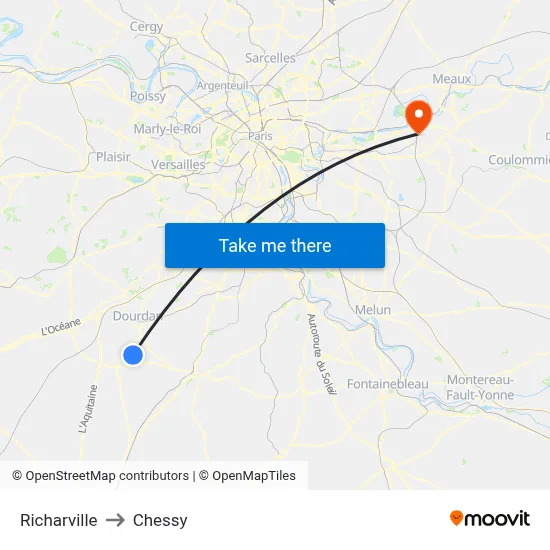 Richarville to Chessy map
