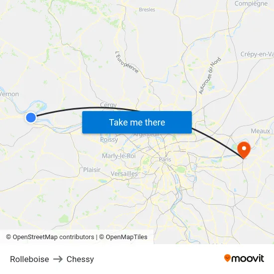 Rolleboise to Chessy map