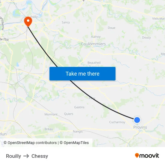 Rouilly to Chessy map