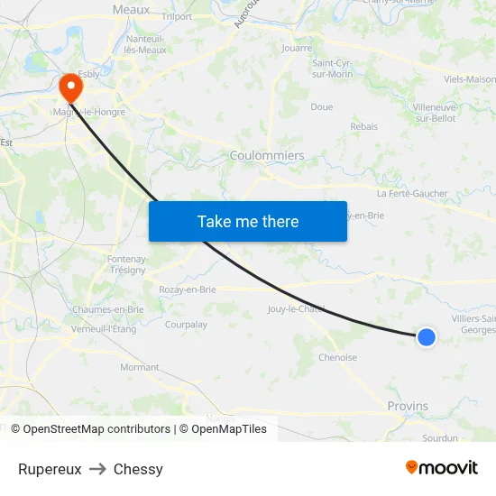 Rupereux to Chessy map