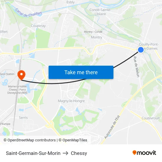 Saint-Germain-Sur-Morin to Chessy map