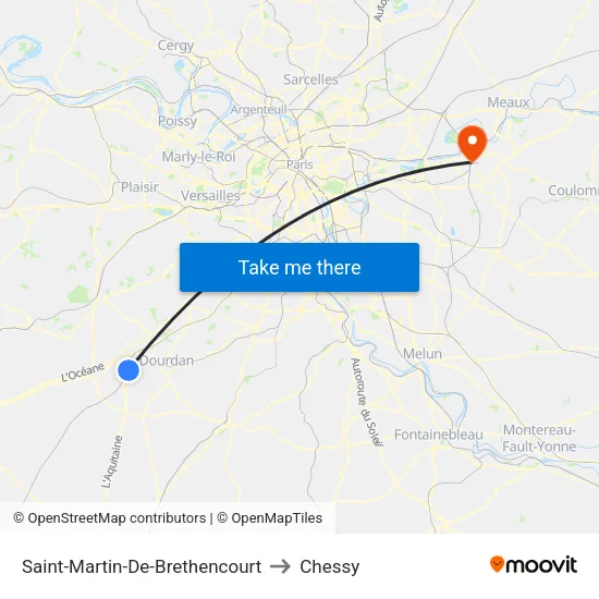 Saint-Martin-De-Brethencourt to Chessy map