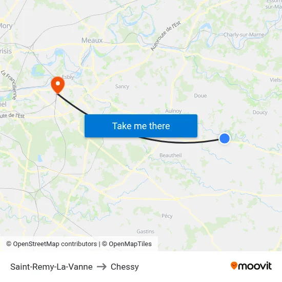 Saint-Remy-La-Vanne to Chessy map