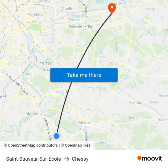 Saint-Sauveur-Sur-Ecole to Chessy map