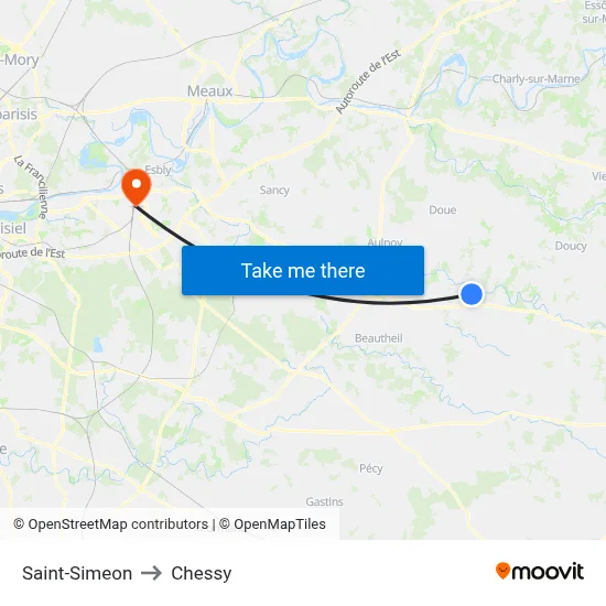Saint-Simeon to Chessy map