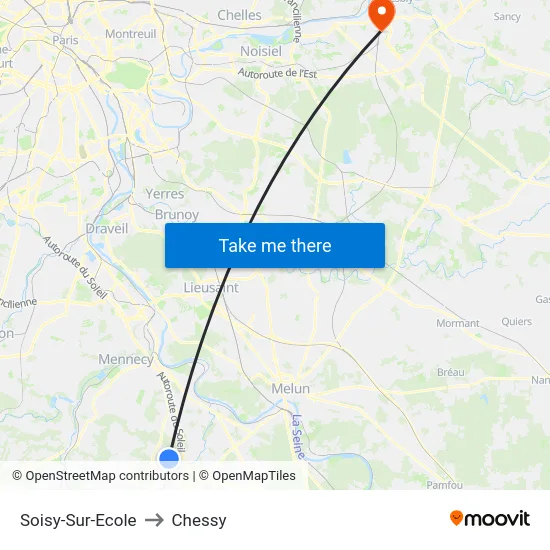 Soisy-Sur-Ecole to Chessy map