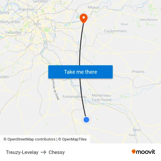 Treuzy-Levelay to Chessy map