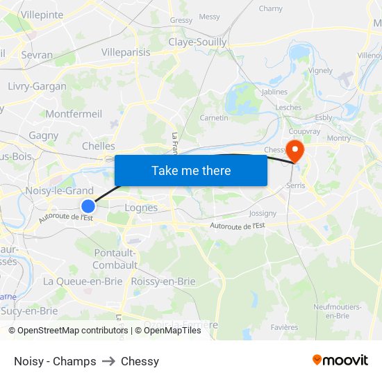 Noisy - Champs to Chessy map