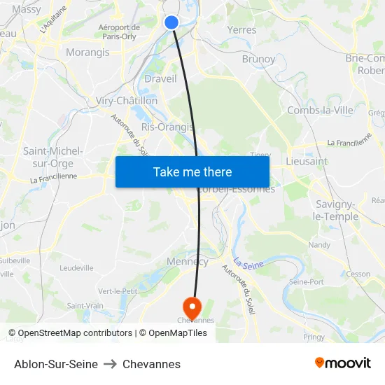 Ablon-Sur-Seine to Chevannes map