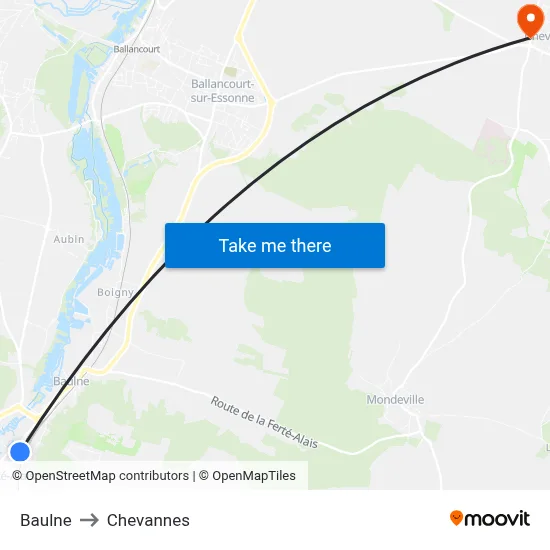 Baulne to Chevannes map