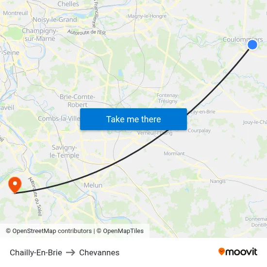 Chailly-En-Brie to Chevannes map