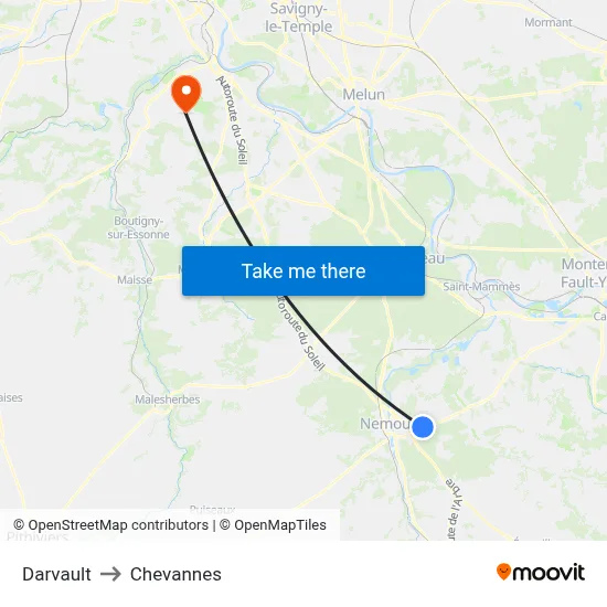 Darvault to Chevannes map