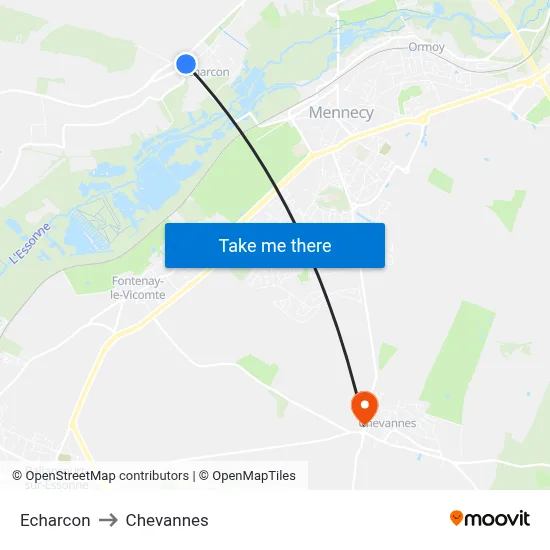 Echarcon to Chevannes map