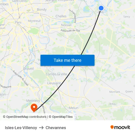 Isles-Les-Villenoy to Chevannes map