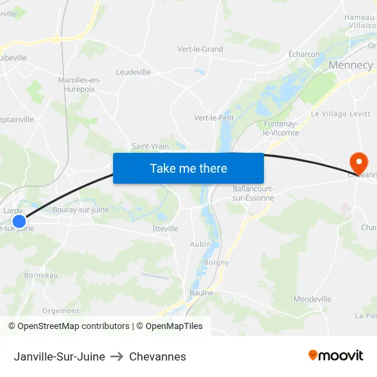 Janville-Sur-Juine to Chevannes map