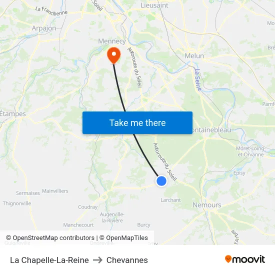 La Chapelle-La-Reine to Chevannes map