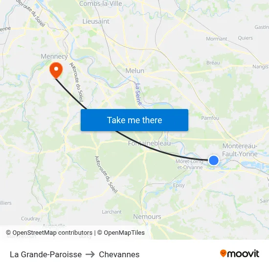 La Grande-Paroisse to Chevannes map