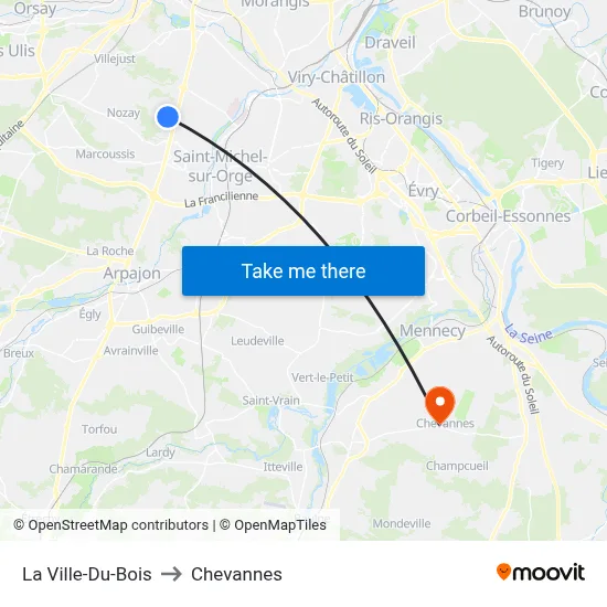 La Ville-Du-Bois to Chevannes map