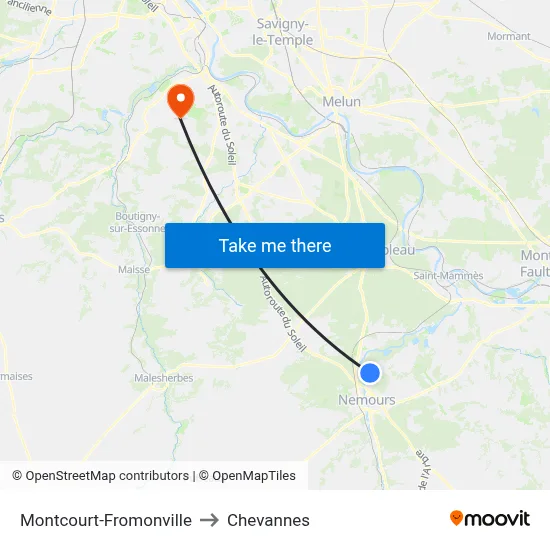 Montcourt-Fromonville to Chevannes map