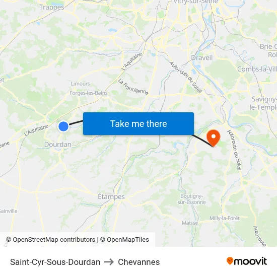 Saint-Cyr-Sous-Dourdan to Chevannes map