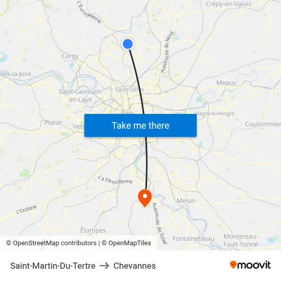 Saint-Martin-Du-Tertre to Chevannes map