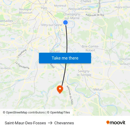 Saint-Maur-Des-Fosses to Chevannes map