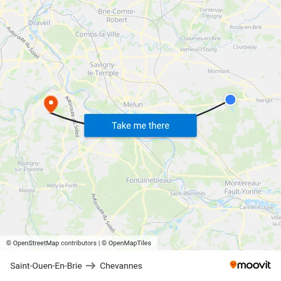 Saint-Ouen-En-Brie to Chevannes map