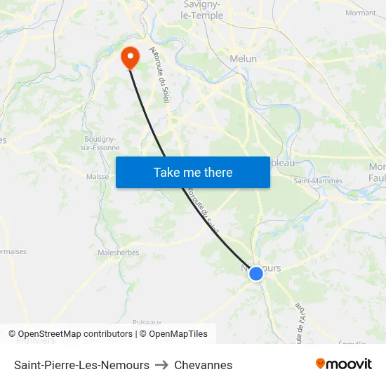 Saint-Pierre-Les-Nemours to Chevannes map