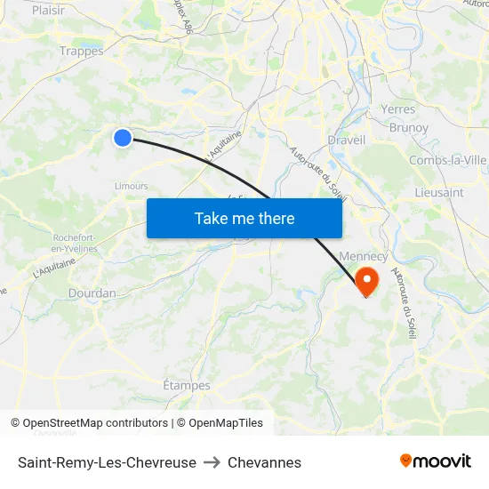 Saint-Remy-Les-Chevreuse to Chevannes map