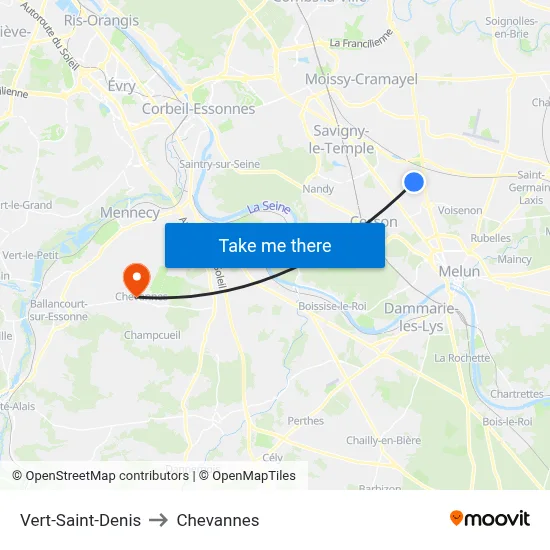 Vert-Saint-Denis to Chevannes map