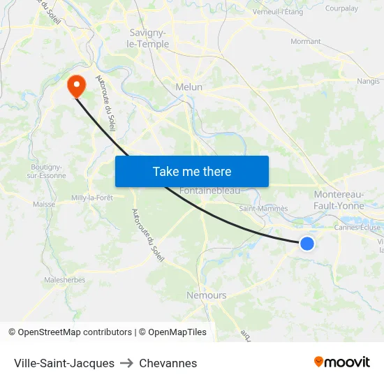 Ville-Saint-Jacques to Chevannes map