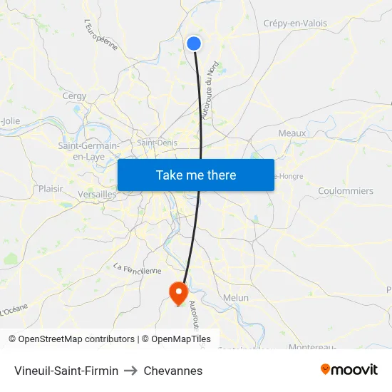 Vineuil-Saint-Firmin to Chevannes map
