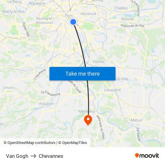 Van Gogh to Chevannes map