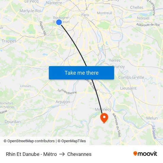 Rhin Et Danube - Métro to Chevannes map